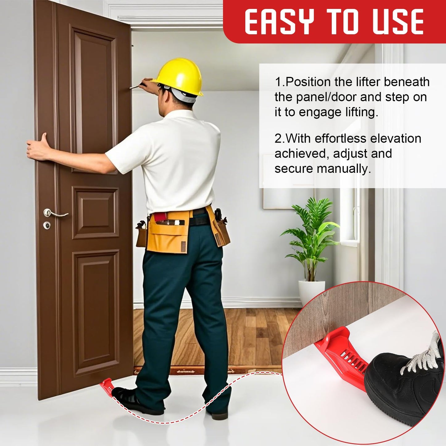 Dunkive 2 Pack Drywall Lift Tools, All Metal Sheetrock Lift with Built in Drywall Rasp & Bottle Opener, Multifunctional Foot Panel Lifter, Sheetrock Kicker for Wall Panels & Door Installation