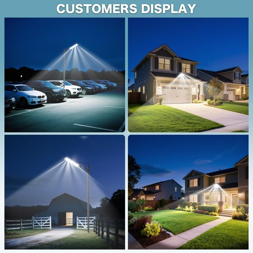 10000W Solar Street Lights Outdoor: Commercial Solar Parking Lot Lights with Motion Sensor and Remote Control, IP66 Waterproof, Wide Angle Dusk to Dawn Outdoor Lighting, Large Dimension, 2 Pack
