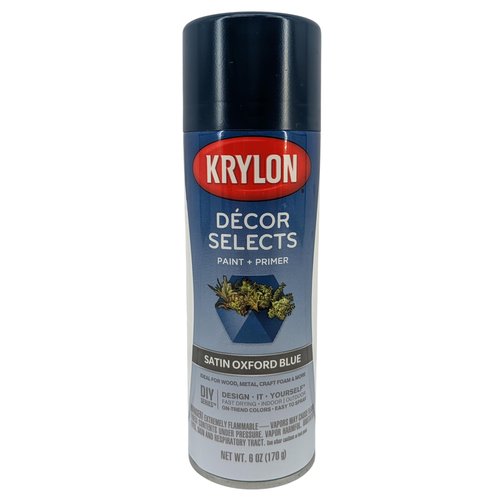 Krylon Décor Selects Spray Paint and Primer in One, Satin Oxford Blue, 6 oz.
