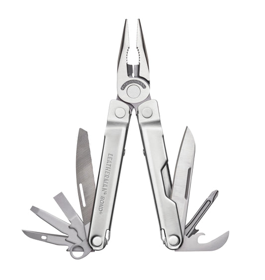 LEATHERMAN, Bond Multitool, Stainless Steel EDC Tool with 420HC Blade and Nylon Sheath