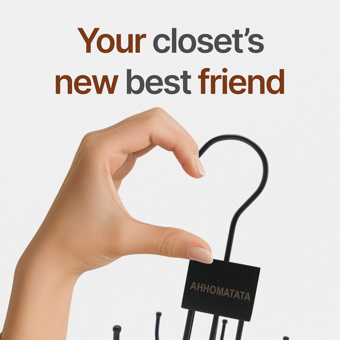 AHHOMATATA Belt Hanger for Closet 2Pcs | Sleek Black Belts Organizer, Minimalist Belt Display Rack & Holder, Modern Closet Hangers & Storage Solution, Perfect Closet Organizers for Tank Top,Scarf,Bra