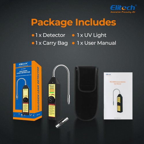 Elitech Freon Leak Detector Halogen Refrigerant Gas Leak Detector HVAC Tester AC Sniffer R22 R410A R134A 1234YF, WJL-6000S