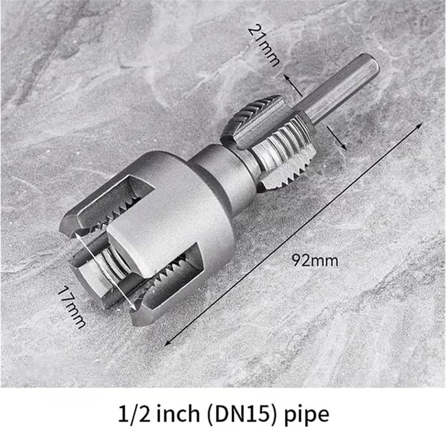 Integrated Internal External Pipe Threading Tool, Electric Drill Compatible 2 In 1 Pvc Pipe Threader Kit, 1/2" (Dn15) 3/4" (Dn20) Sizes Rethreading Tool (3/4 in*3)