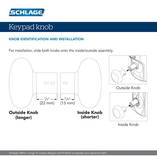 SCHLAGE Brushed Chrome FE595CS V PLY 626 ELA Plymouth Light Commercial Electronic Keypad Lock with Elan Lever(Satin Chrome)