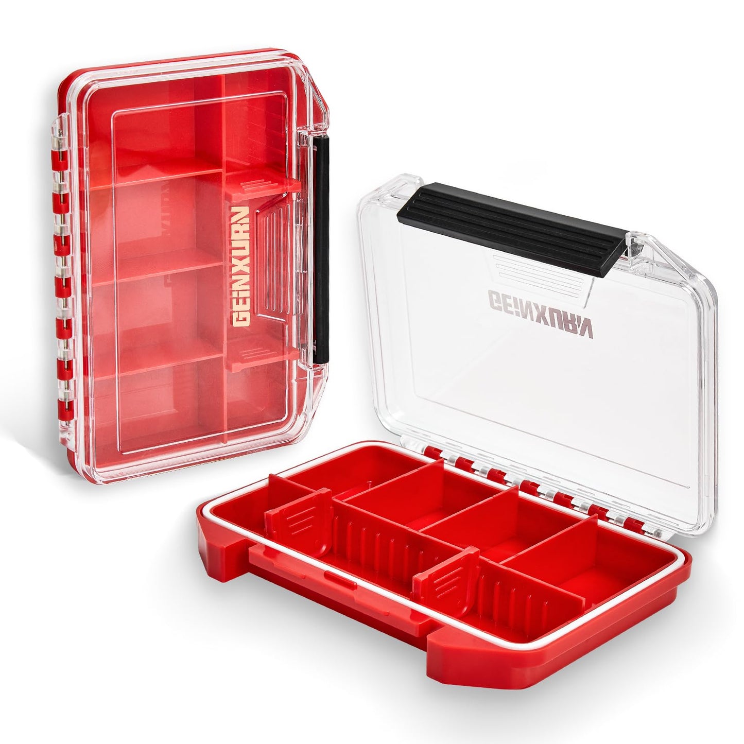 Geinxurn IPX4 Waterproof Small Storage Parts Organizer, Small Parts Case with Removable Dividers, Screwdriver Bit Set Box(2 Boxes)