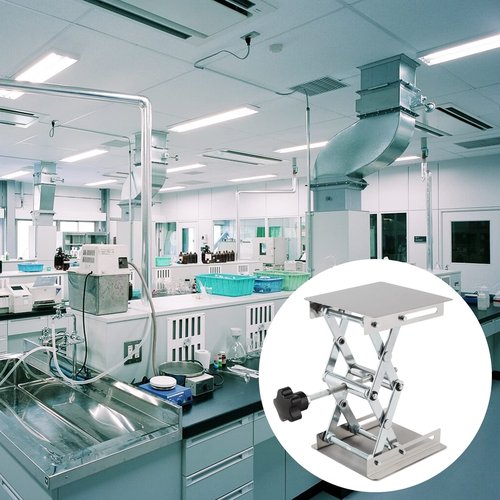2 PCS 4 x4 Inch Lab Scissors Jack, Stainless Steel Lab Lift Platform, Lab Jack Lift Table, Lab Jack Stand Table Lift, Expandable Lift Height Range from 1.96 Inch to 6 Inch