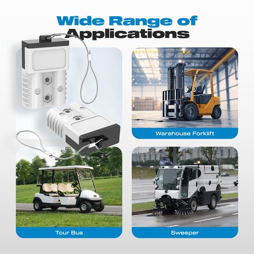 Malictele Anderson Connector, 175AMP 1/0AWG Battery Quick Connect w/Hard Cover 12V-36V Anderson Plug Winch Wiring Kit for Cable RV Truck Winch (4pcs)-Gray