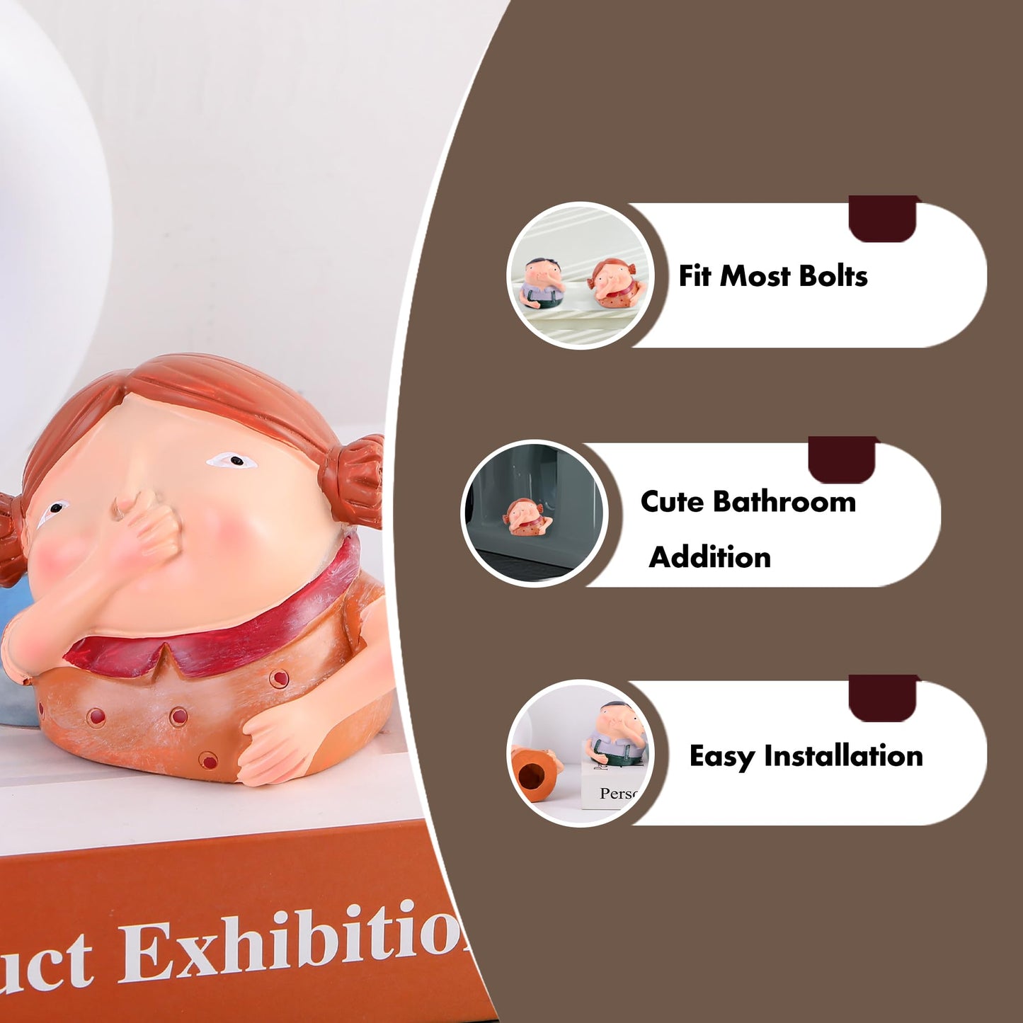Joogour Decorative Toilet Bolt Covers, 2PCS Toilet Bolt Caps Decorative, Resin Knob Covers for Bottom, Bowl Caps Easy Installation Replacement Parts