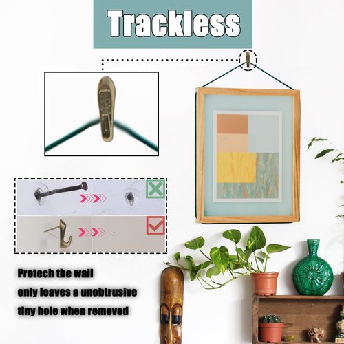 30 PCS Push Pin Picture Hooks, thumbtacks for Wall Hanger, Picture Hanging Nails for Wall, Decorative Thumb Tacks for Hanging, Bulletin Board Hooks (Bronze)