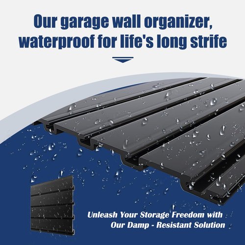 Slat wall paneling garage wall organizer: slatwall panel for garage wall storage systems,PVC slate wall panels (Black, 24"×9")