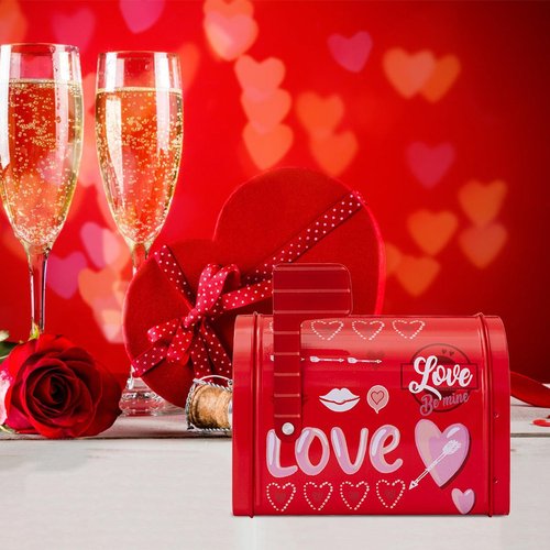 Valentine Tin Mailbox, Multipurpose Valentines Box, Valentines Card Box, Classroom Mailbox Box, Greeting Card Mailbox, Valentines Letter Box, Compact Valentine Box, Mailbox for Cards, Classroom