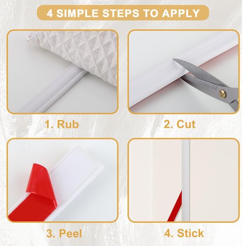 Soengsau Peel and Stick Accent Wall Molding, 118.1"L x 0.9"W Lightweight Self-Adhesive Chair Rail Trim for Interior Decoration