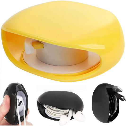 Automatic Cord Reel Cable Winder Management, 2025 New Retractable Cable Retractor Charging Cord Organizer for Phone Cords, Travel Wire Cord Winder for Usb Headphone Data Cables Organize (Yellow)
