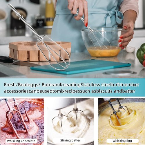Hand Mixer Turbo Beaters for KitchenAid W10490648 KHM5APWH7 AP5644233 PS4082859 2 Pcs