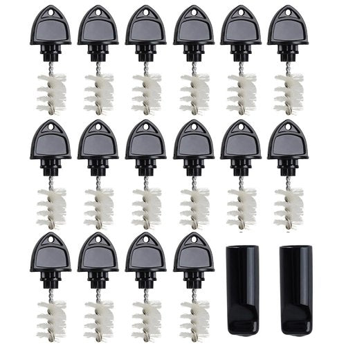 Cirwurie 16pcs Beer Faucet Plug Brush+2pcs Tap Covers Beer Keg Tap Brush Cap Cover Cleaning Brush for Draft Beer Faucet