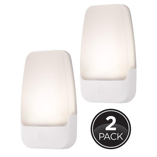 GE LED Night Light, Plug-in, Dusk to Dawn Sensor, Warm White, Ambient Lighting, Ideal Kids Adults Nightlight for Bedroom, Bathroom, Nursery, Hallway, Kitchen, 30966, 2 Pack