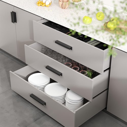 Peaha 10 Pack Self Adhesive Cabinet pulls 3 inch Black Finger Handles for Cabinet Stick on Finger Pull Edge Pull for cabinets Drawer