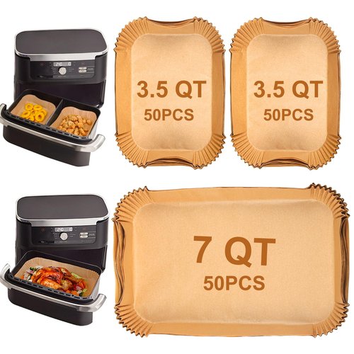 YQL 150PCS Air Fryer Liners for Ninja DZ071/Instant 9 Qt DualZone FlexBasket Air Fryer, Disposable Parchment Paper