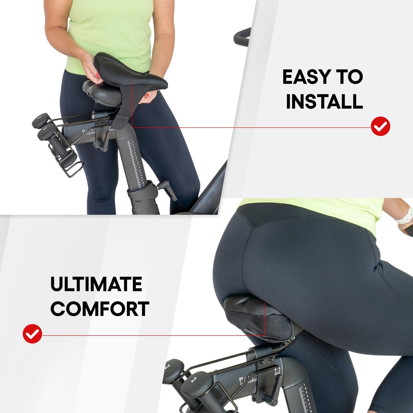 Padded Seat Cover for All Peloton Bikes and Cross Training Bike & Bike+ - Gel Seat Cushion, Ultimate Comfort for Men & Women, Accessories for Peloton Bikes