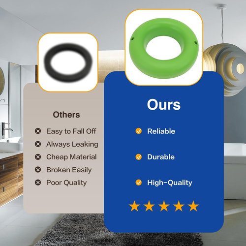 Waxless Toilet Ring Bathroom The Green Gasket Toilet Flange Gasket Toilet Wax Ring for Most Drain (Pack of 2)