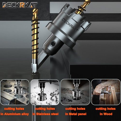 2-Pack 1" TCT Hole Saws for Hard Metal, Heavy Duty 25mm Tungsten Carbide Tipped Hole Cutters Set with Spring-Loaded Pilot Drill Bits for Stainless Steel, Metal, Iron, and Plastic