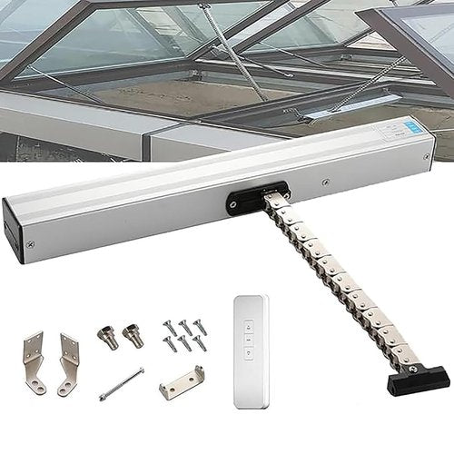 Automatic Window Opener,Electric Chain Window Opener Actuator with Wall Switch and Remote Control,Motorized Window Vent Opener and Closers(11.8in)
