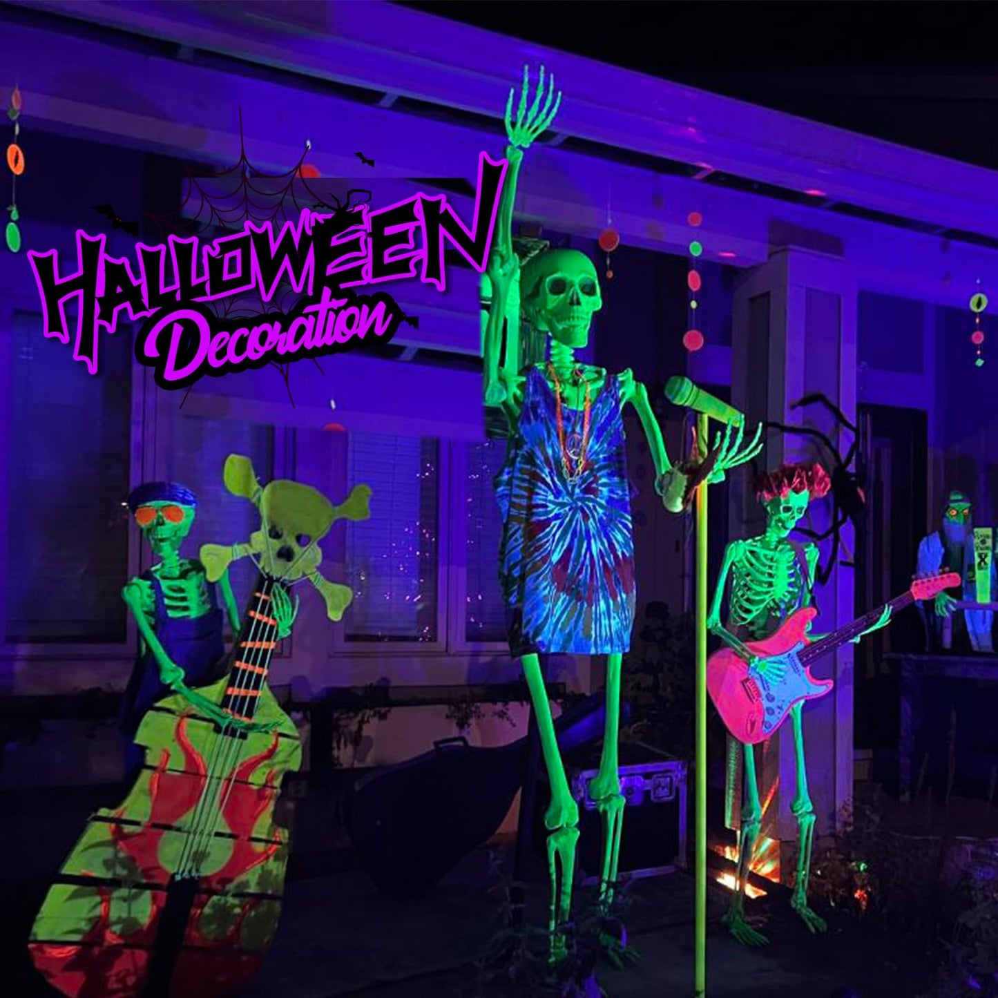 IP65 Waterproof LED Black Light Strip Kit 40ft/12M 720 LEDs, 12V Flexible Blacklight Fixtures, 385-400nm, Black Light LED Strips for Glow Party Body Paint Outdoor Indoor Decor Birthday Party Halloween