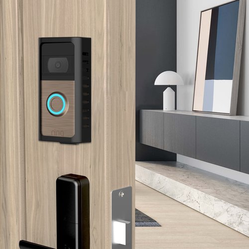 PUUUCI No-Drill Doorbell Mount for Ring Battery Video Doorbell 2/3/4/(2020 Release)/(2024 Release)/Plus/Pro, Adhesive Steel Metal Doorbell Mounting Bracket Accessories for Apartment, Home, Business