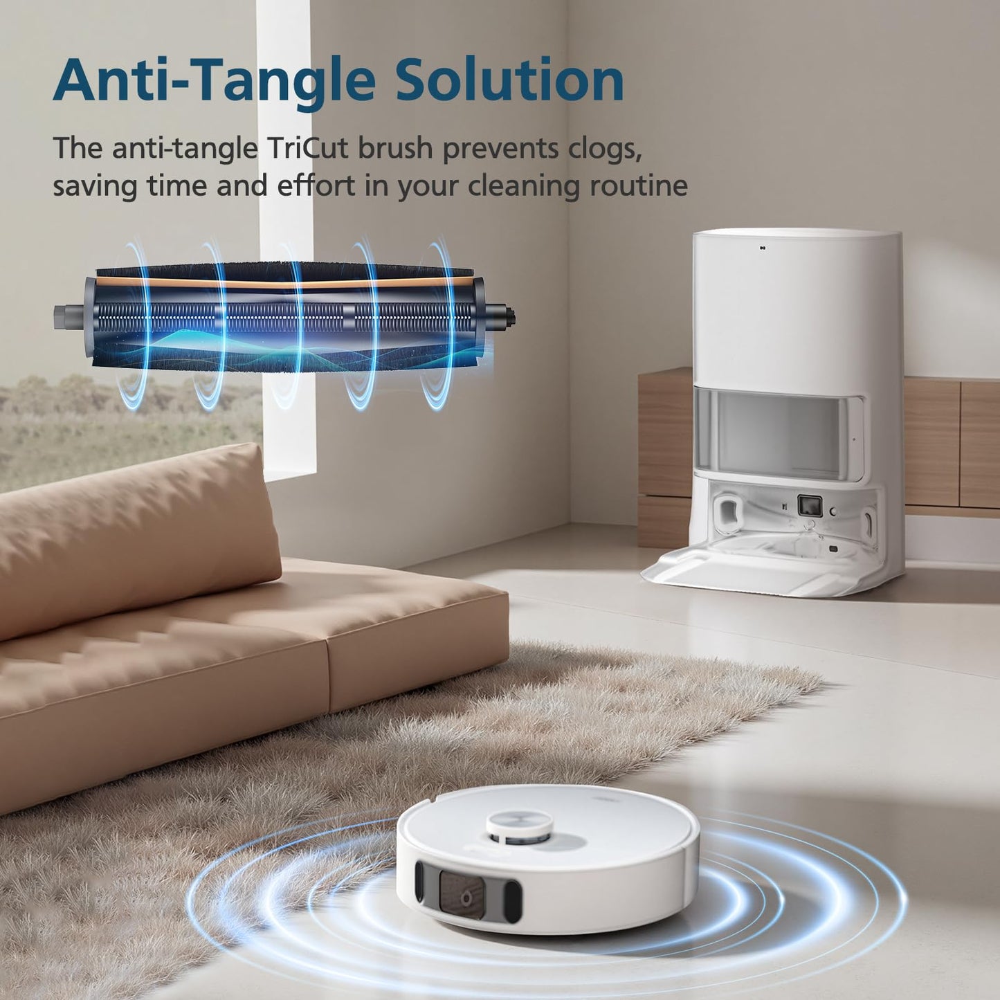 TriCut Brush for Dreame L40 Ultra, X40 Ultra, X40 Master, L10s Ultra, L10s Pro Ultra, L20 Ultra, L30 Ultra, X30 Ultra, for MOVA P10 Pro Ultra, P10 Ultra, P50 Pro Ultra, S10, S10 Plus