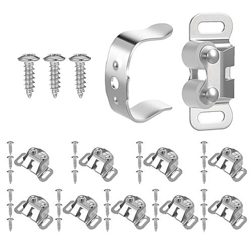 Qulkws Ball Catch for Top of Door, 10 Sets Mobile Home Cabinet Doors Catch, Roller Catchs for RV, Cabinet Latch, Closet Doors Latch for Drawer Screen Door Hardware Replacement