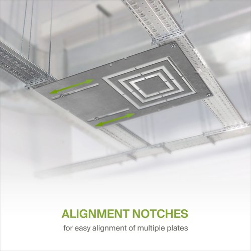 ASD New Construction Mounting Plate with Asymmetric Square Hole - 3-4-6" Flat Steel Rough-in Bracket, LED Recessed Lighting Housing, 24 Pack