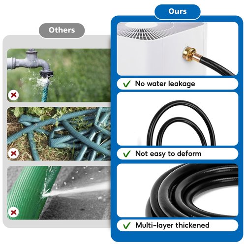 UNIFAMILY 12 Ft Dehumidifier Drain Hose 3/4 Inch FHT, Thickened Dehumidifier Hose with Galvanized Connectors to Prevent Water Leakage, Drain Hose for Dehumidifier Fits for Most of Dehumidifiers