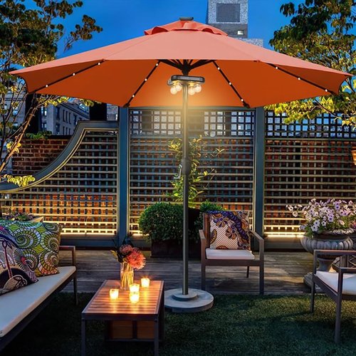 Battery Operated Patio LED Umbrella Light with G40 Bulbs, 3 Brightness Cordless Umbrella Pole Lights for Backyard, Camping Tents, BBQ or Indoor Use