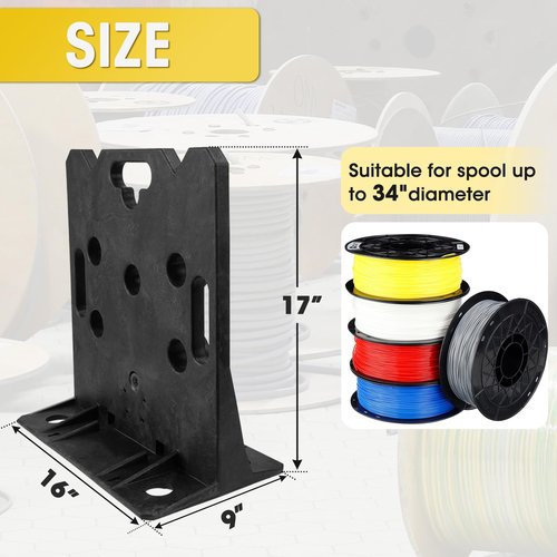 Glosaie Multi Purpose Wire Dispenser Holds Spools Up to 34" In Diameter, Load Capacity 330 LBS, A Set, Black