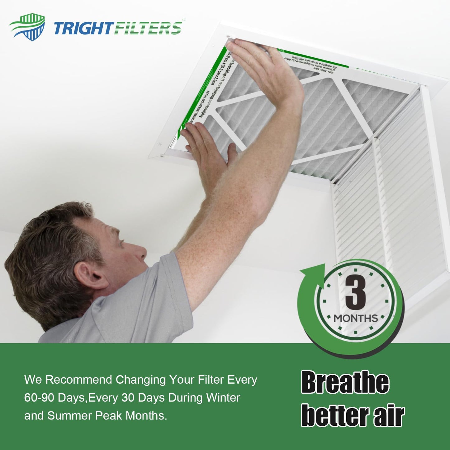 TRIGHTFILTERS 20x25x1 Air Filter 6 Pack, Durable MERV 8 Pleated Home HVAC AC Furnace Filters, Lightweight Compact Air Conditioner Filter Replacement