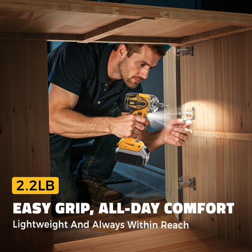 Cordless Impact Driver compatible with DeWalt 20V Max Battery, 2800 In-lbs Brushless 1/4" hex chuck Impact Driver, impact drill with 5-Speed Lightweight Power Impact Drivers, LED Light (no battery)