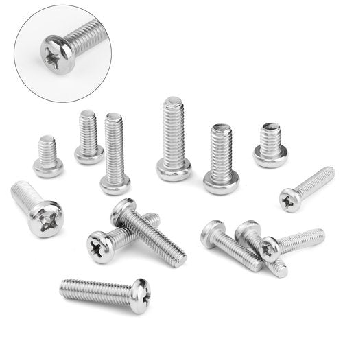 Mr. Pen- Nuts and Bolts Assortment Kit, 810 pcs, Stainless Steel M3 M4 M5 M6 Phillips Pan Head Assorted Nuts and Bolts, Machine Screw Assortment Kit with Clear Storage Box