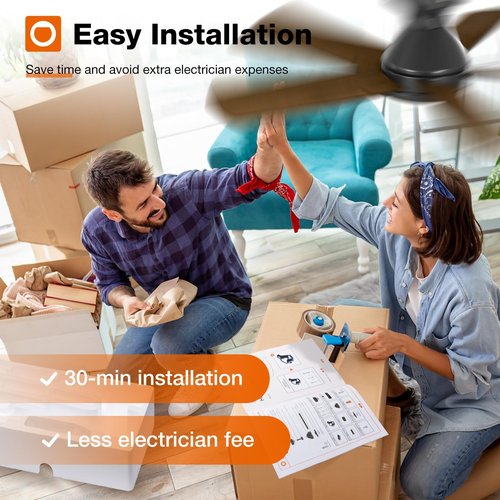 addlon Ceiling Fans with Lights, 42 Inch Low Profile Ceiling Fan with Light and Remote Control, Flush Mount, Reversible, 3CCT, Dimmable, Quiet, Black Small Ceiling Fan for Bedroom Indoor/Outdoor Use