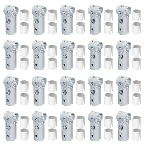 eoere 20 Sets T Pipe Connector Tee Clamp Fittings, Fit OD 19.1 mm Stainless Steel Pipe and 1/2" EMT