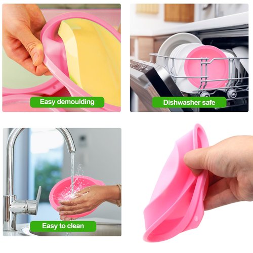 YINARONG 4 Pcs Air Fryer Egg Molds, Air Fryer Egg Molds Silicone, Air Fryer Bites Egg Molds for Muffin Lids, Toast, Non-Stick Air Fryer Accessories
