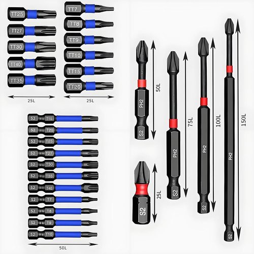 Allalonga 80 Piece Magnetic Impact Nut Driver Set, 46-Piece Magnetic Impact Nut Driver Set, with Socket Adapters, Bit Holder, Wing Nuts Drivers, Universal Sockets, Quick Release Extension (46pcs)
