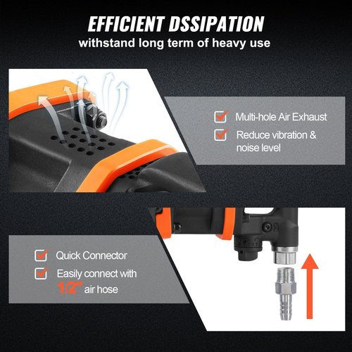 ORTUNVC 1 Inch Air Impact Wrench, Up to 3160 ft-lbs High Reverse Torque Output 1" Pneumatic Impact Gun w/ 8 Inch Extended Anvil & Carrying Case compatible with Heavy Duty Repairs and Maintenance