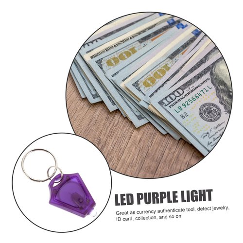 DOITOOL 5pcs Flashlight Key Ring Light Portable Money Detector for for Identifying Stores Daily Use