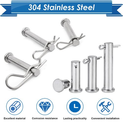 Eoppen Cotter Pin Assortment Kit 304 Stainless Steel 13 Sizes Hardware Pins & Hairpin R Clips for Hitch Pin Lock Systems