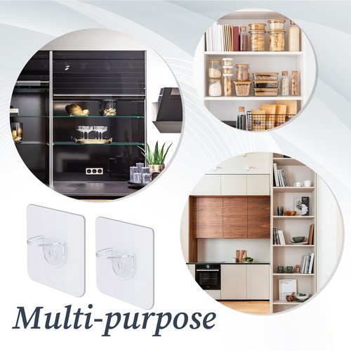 20 Pieces Plastic Shelf Support Peg Punch Free Reinforced Design Shelf Support Pegs Self Adhesive Shelves Clips Strong Partition Pin for Kitchen Cabinet Book Shelves Closet Clapboard Layer