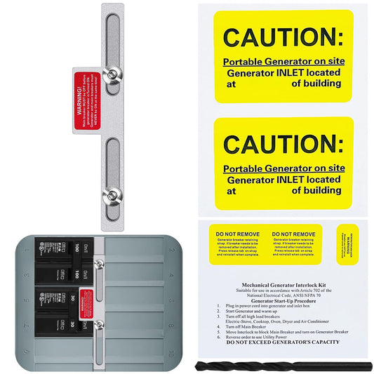 Generator Interlock Kit for Eaton Cutler Hammer 100A and 125A BR Series Panels,Interlock Kit for Eaton Cutler Hammer 100 Amp and 125 Amp for BR Series Panels with Adjacent Main and Branch Breakers