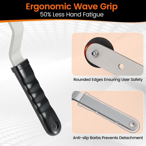 TOHLIX Aluminum 89565 Duct Stretcher Tool with One-Piece Ergonomic Wave Grip & Extended Bend for More Space | Drive Cleat Installation & Duct Pulling Tool for HVAC Ductwork Alignment | Offset Handle