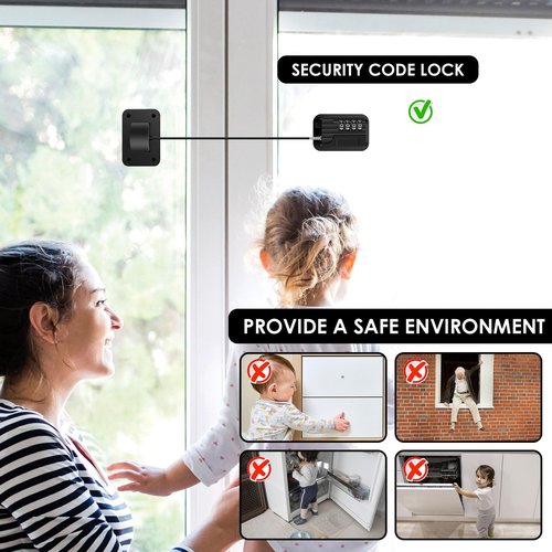 2 Pack Refrigerator Fridge Lock with Password Unlocking, Self Adhesive Childproof Cabinet Locks, Safety Fridge Freezer Door Lock for Refrigerator Cabinets Drawers Window, Black