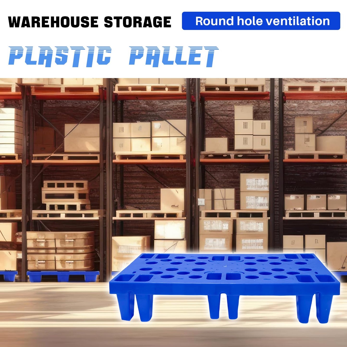 TMINEL Plastic Pallet, Waterproof Storage Grid Pad Lightweight Plastic Pallets for Basement Storage Nestable Pallet for Indoor and Outdoor Floor Cargo Storage(6pcs-11.8 * 19.7 * 3.9in)