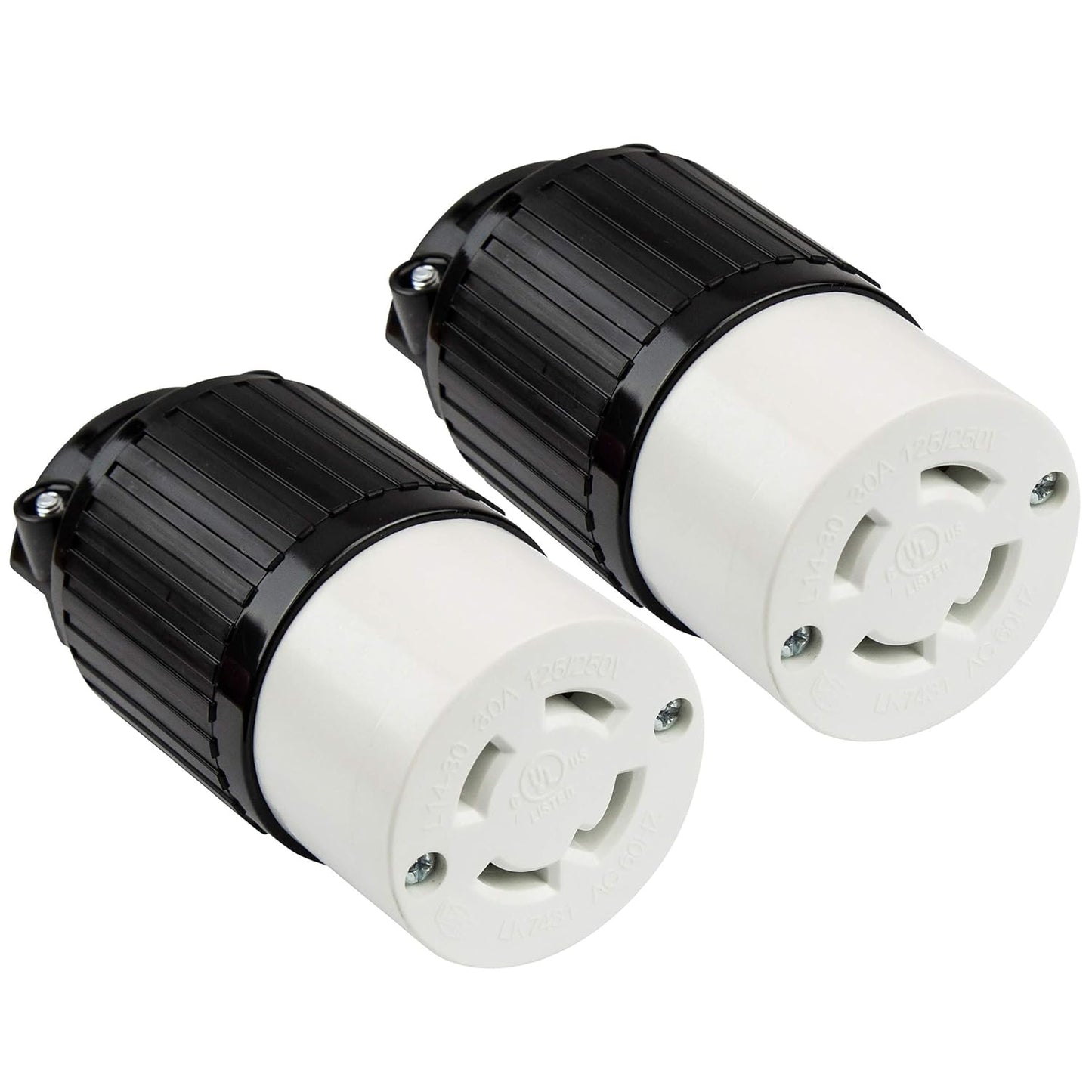 ENERLITES NEMA L14-30P Locking Plug Connector for Generator, Twist Lock Male Plug, 30 Amp, 125/250 Volt ,3 Pole, 4 Wire Grounding, Industrial Grade Heavy Duty, UL Listed, 66470-BK, Black